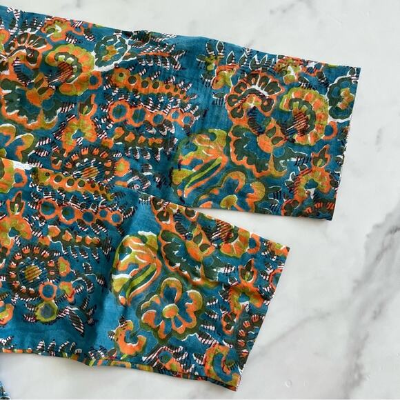 Alix of Bohemia Squash blossom Dress Size M Turqoise patchwork whimsical floral - Picture 8 of 13